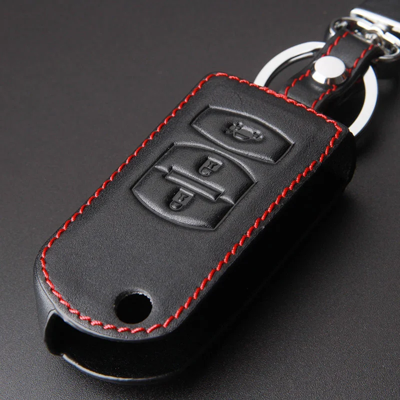 Прошитая вручную кожаная keypack для автомобилей ключ чехол MAZDA CX 3 MX 5 Mazda2 6 ATENZA 8 9 RX и