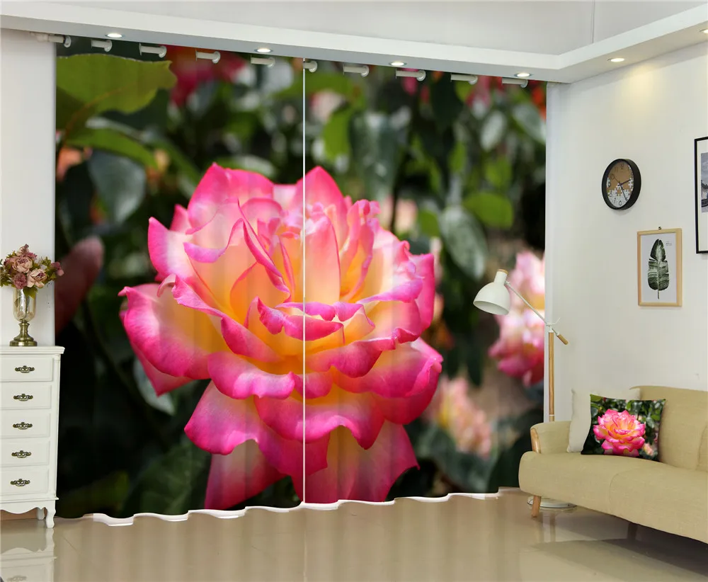 3d затемняющие шторы с цветочным принтом на заказ для гостиной спальни гостиницы