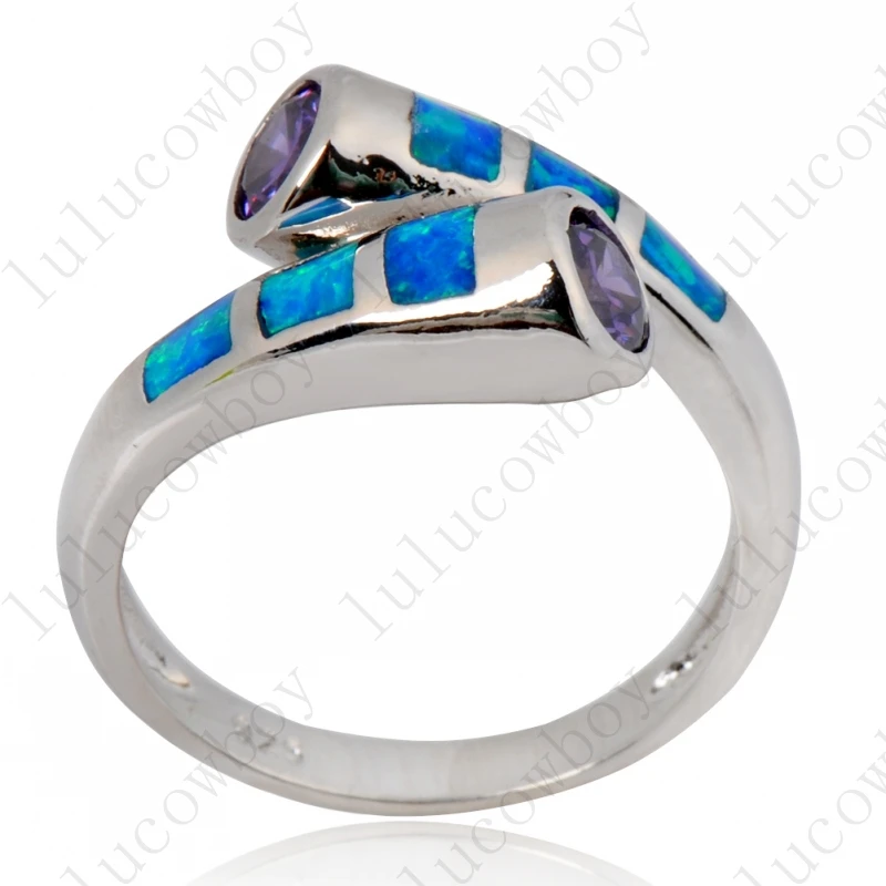 Женское кольцо из голубого опала с фианитом|engagement rings for women|engagement ringblue opal ring |