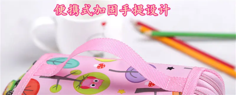 Милый пенал Чехол Kawaii мультяшная сумка для ручек 32/52/72 Отверстия штраф Карандаш Чехол большой ящик для мальчиков и девочек, школьные принадлежности