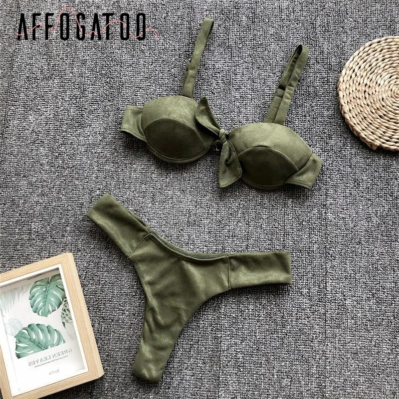 Купальник женский Раздельный купальник с бантиком | Женская одежда