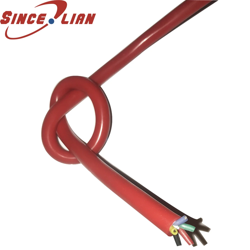 

Special soft silicone wire 5-core 0.5 square high and low temperature power cable sheath Red Tinned Copper -60- 180 degree Cable