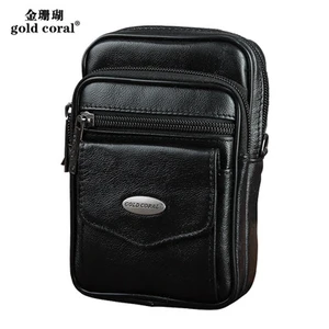 Сумка на пояс Мужская, из натуральной кожи, с отделением для телефона