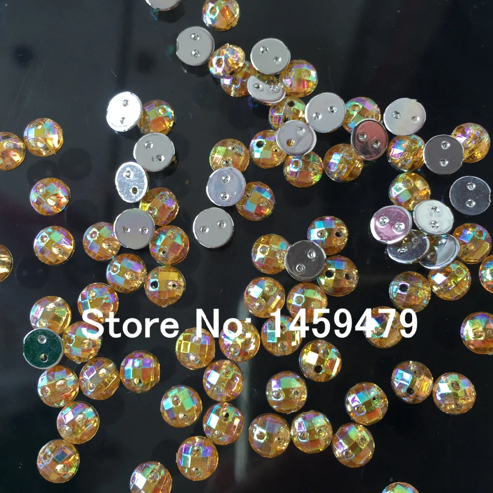Small Amount Mesh Surface Delicate Round Rhinestone 120pcs 6mm Light Coffe Color AB Acrylic Crystal Flatback Sew-On 2 Hole | Дом и сад