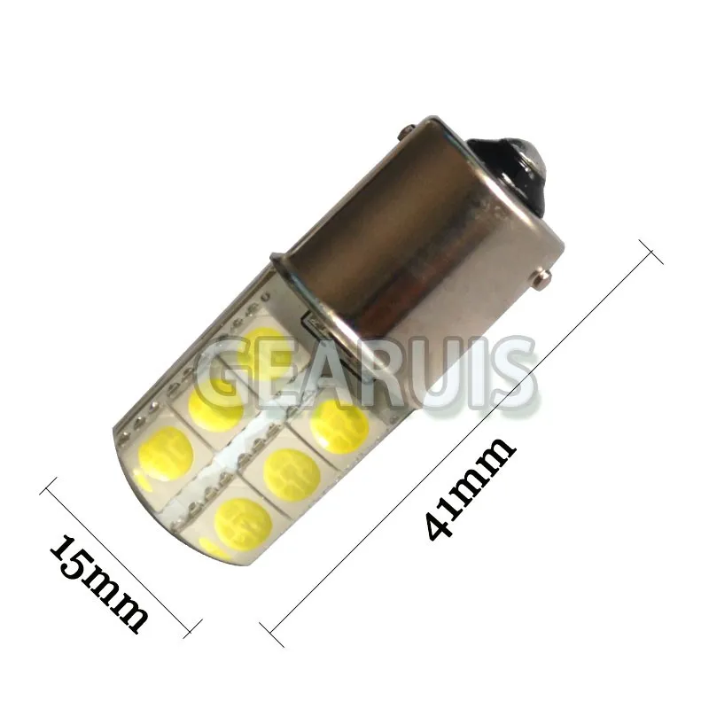 10 шт. P21W S25 1156 BA15S 12 SMD 5050 Светодиодный силиконовый 2 Вт Холодный белый 8000 к
