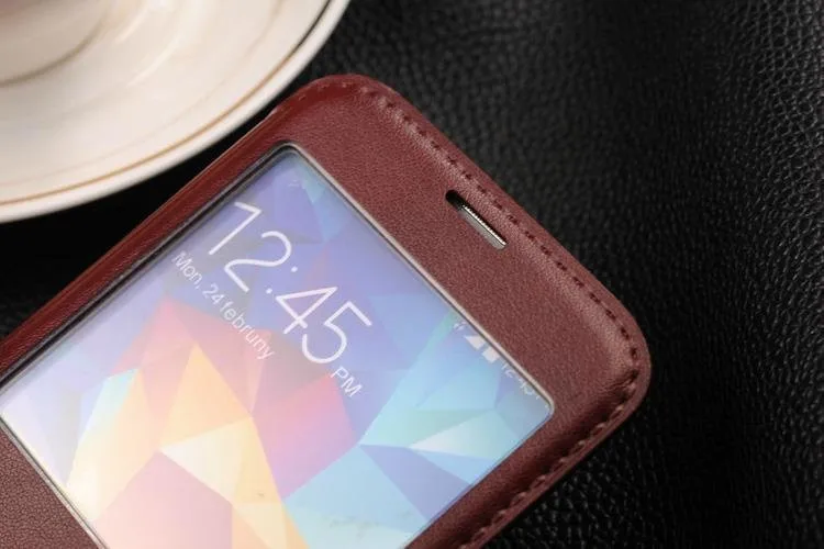 S5 Neo Роскошный кожаный чехол с окошком, откидная крышка для Samsung Galaxy S5 Neo G903F G903W G900F G910F G900H G900FD