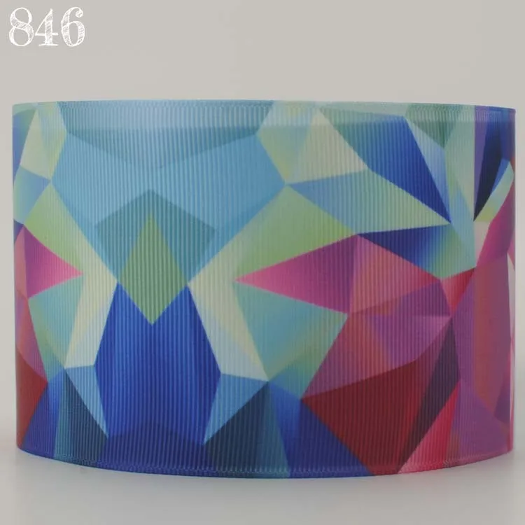NEW sales 50 yards 3&quot 75mm Colorful diamond ribbon printed grosgrain free shipping DIY | Дом и сад