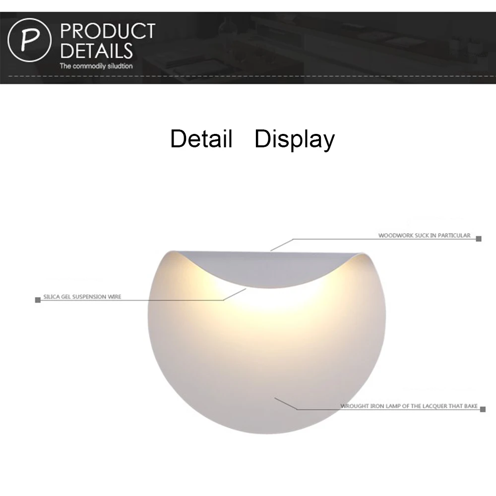 Креативная белая круглая форма декоративные светильники Настенный светильник
