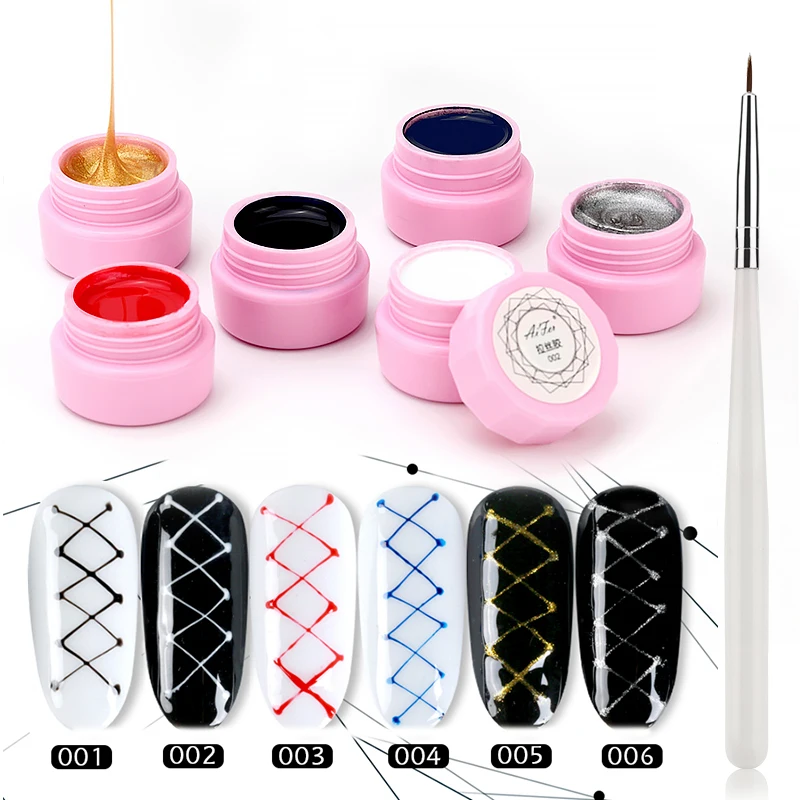 7pcs set BUKAKI голографический лак Блестящий Гибридный Лак акриловый 3D акриловая краска желе гель лак нужен верхний базовый слой праймер - Цвет: 7pcs set