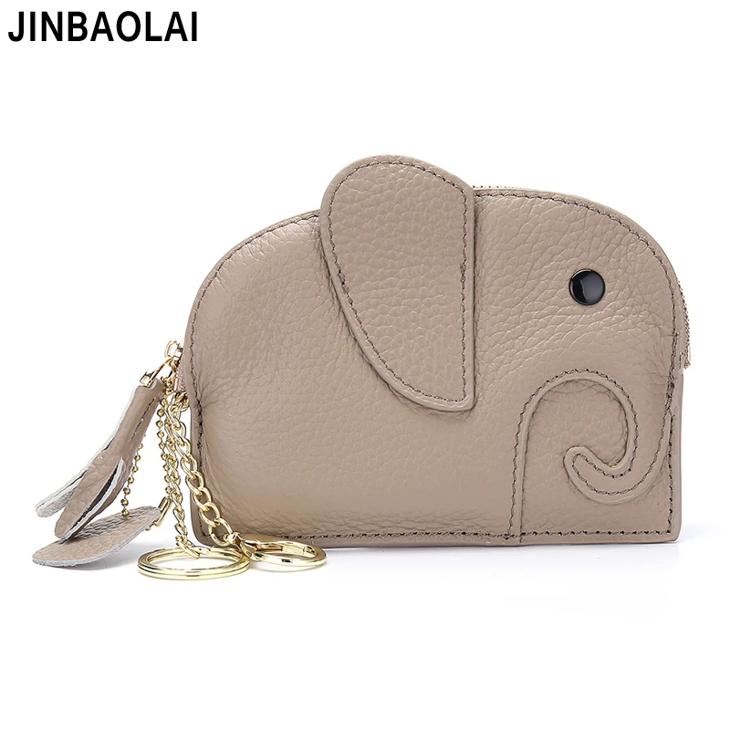 Genuine Leather Women Wallet Ins Creative Small Elephant Female Short Small Slim Wallets Cute Coin Purse Mini Zipper Pocket
