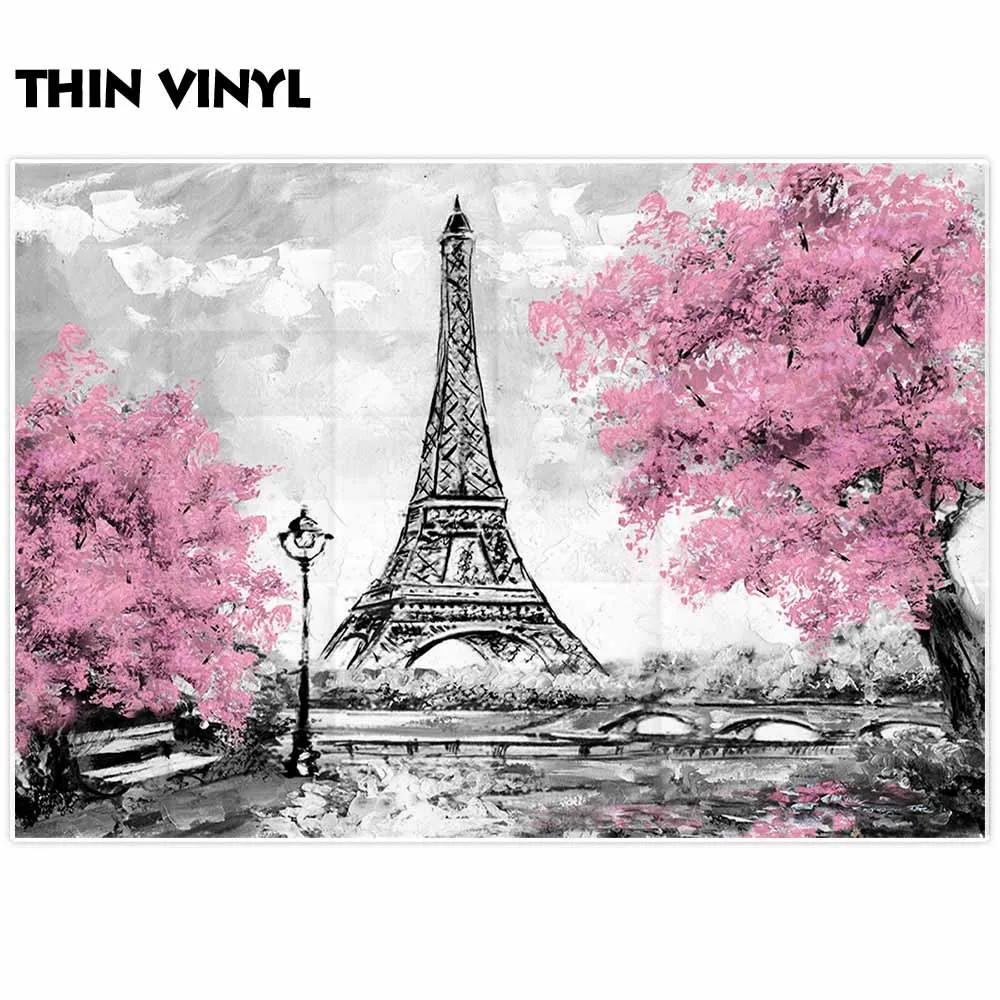 Фон Allenjoy для студийной фотосъемки пейзаж Парижа города Эйфелева башня черный