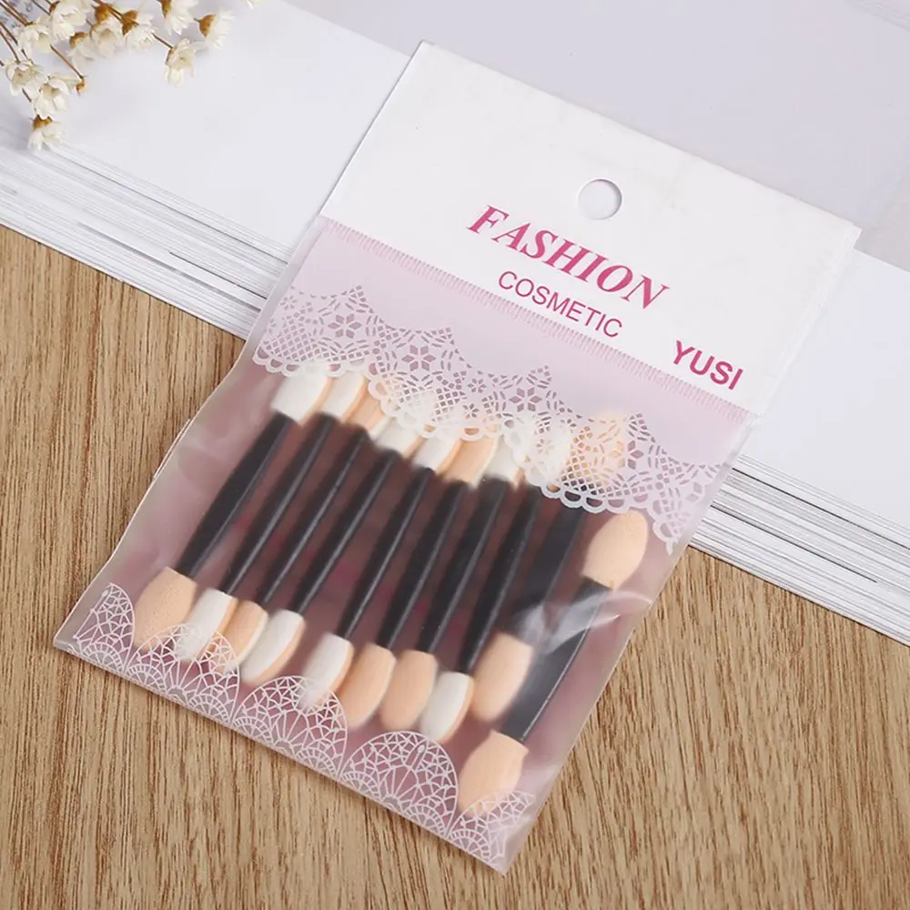 10Pcs/Bag Disposable Eyeshadow Eyebrow Eyeliner Lip Brush Sponge Dual Sided Makeup Applicator Tool for Women Random Color | Красота и