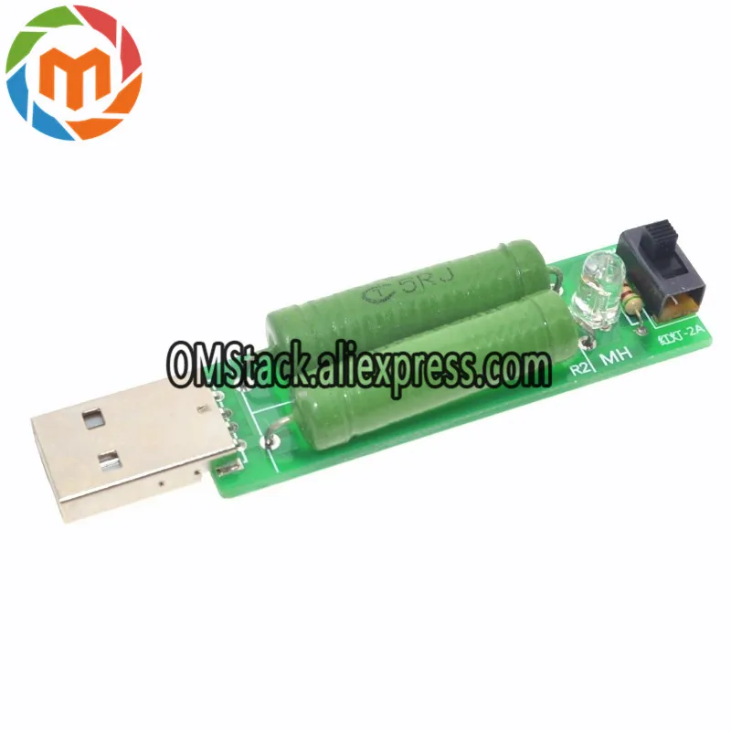 USB mini разряда нагрузочный резистор 2A/1A с коммутатором 1A зеленый светодиод 2A