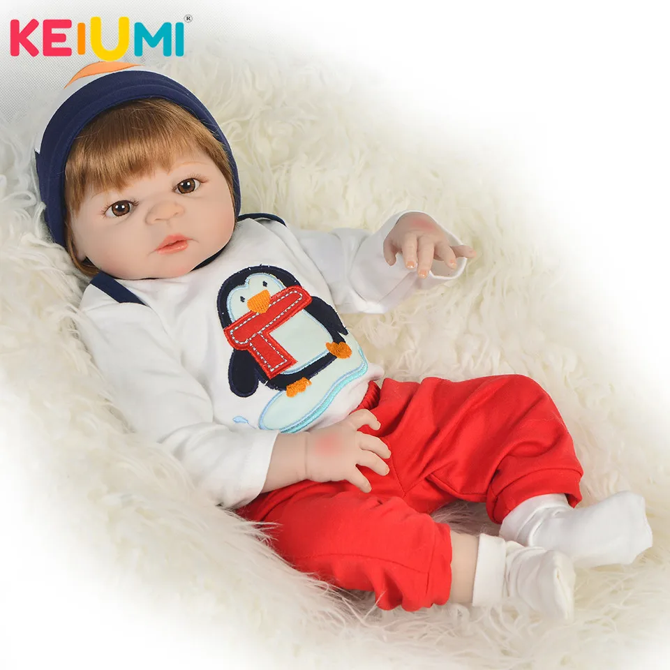 

Special 23 Inch 57 cm Reborn Baby Boy Full Silicone Body Reborn Dolls Lifelike Kids Playmate Baby Toys Boy Christmas Gifts