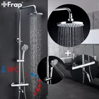 Смеситель для душа Frap, термостатический смеситель для душа в ванной комнате, комплект душевой панели с дождевой насадкой, смеситель для душа с термостатом