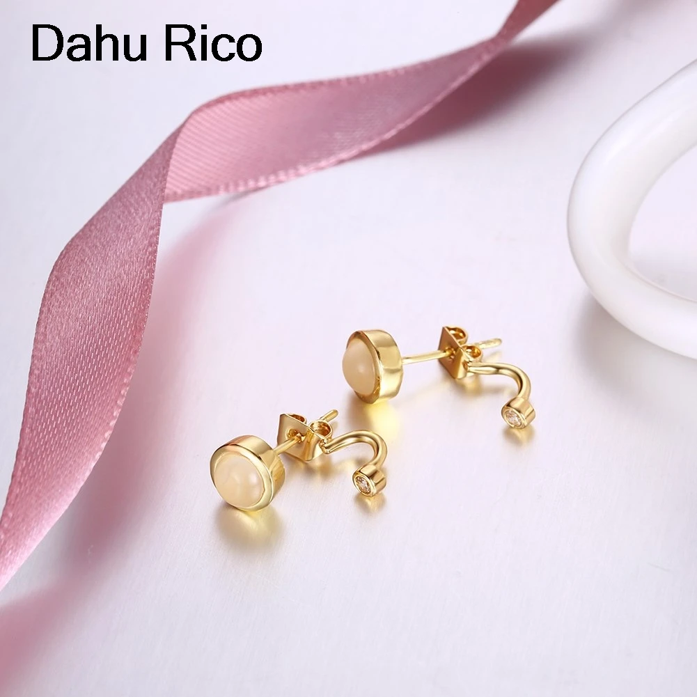 aretes de bijou kolczyki damskie gold plated earrings orecchini Dahu Rico stud | Украшения и аксессуары