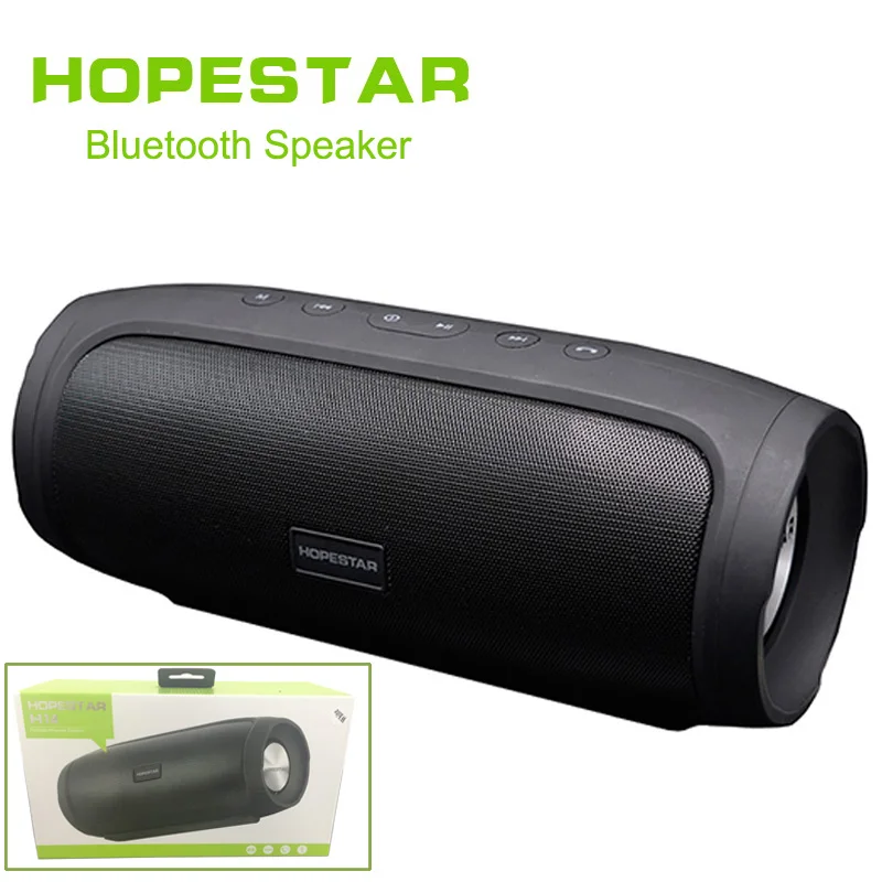 HOPESTAR H14 Charge3 Bluetooth динамик открытый беспроводной портативный сабвуфер бас звук PowerBank Громкий динамик для телефона TF AUX USB - Цвет: black with package