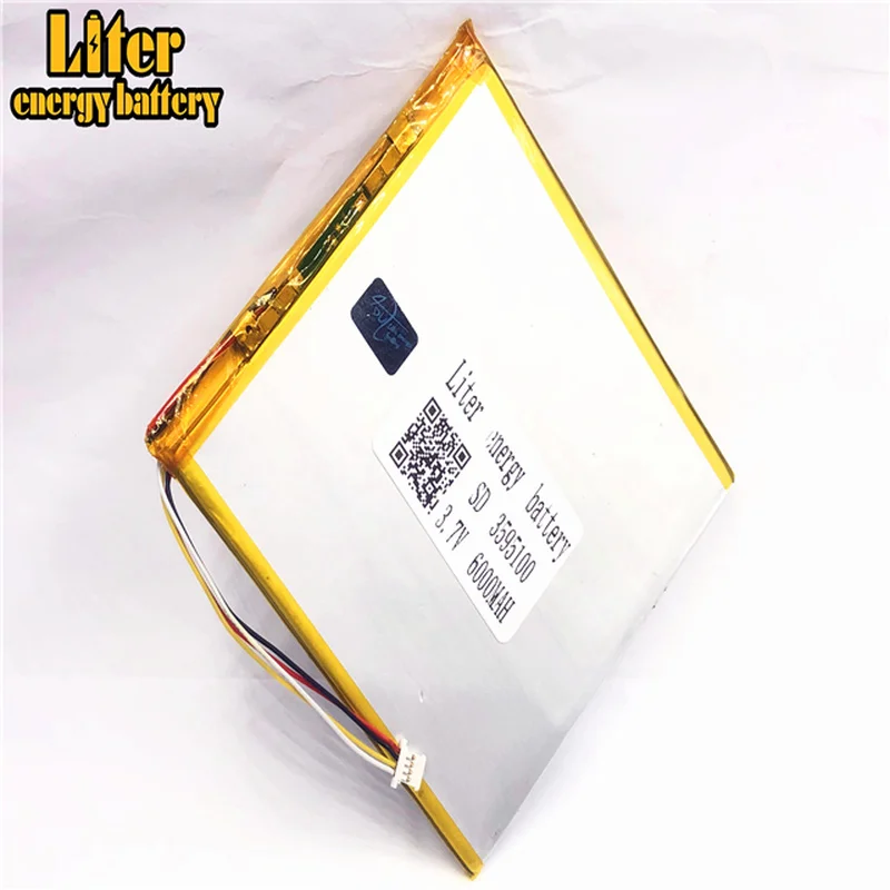 Вилка 1 0 4 P PC 3 7 V 3595100 6000mah аккумуляторная батарея lipo Солнечная зарядка для