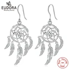 Серьги-подвески Ловец женские из серебра 925 пробы с прозрачными фианитами