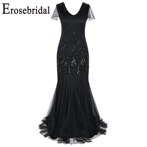 Erosebridal, вечернее платье русалки, 6 цветов,, украшенное бисером, официальное женское платье русалки с коротким шлейфом, 48 часов доставки - Цвет: Picture Color