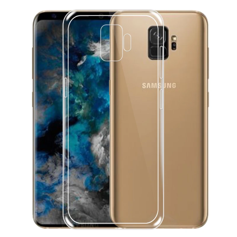 Ультратонкий Оригинальный чехол для Samsung Galaxy S9 Plus силиконовый прозрачный мягкий
