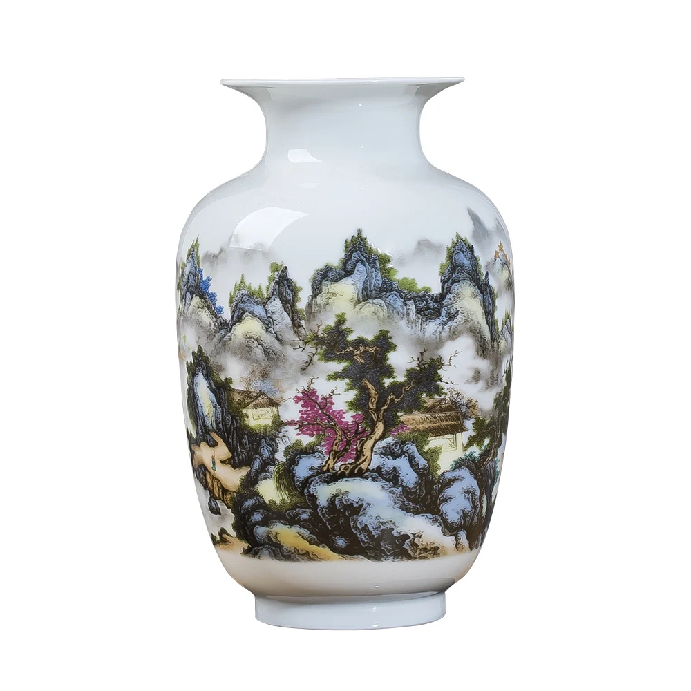 

Creative gourd vase Jingdezhen ceramic vase home living room new Chinese modern minimalist decorations porcelain ornaments