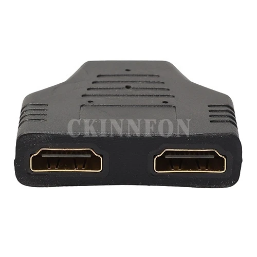 100 шт./лот черный практичный HDMI совместимый штекер на 2 гнезда 1 в Выход
