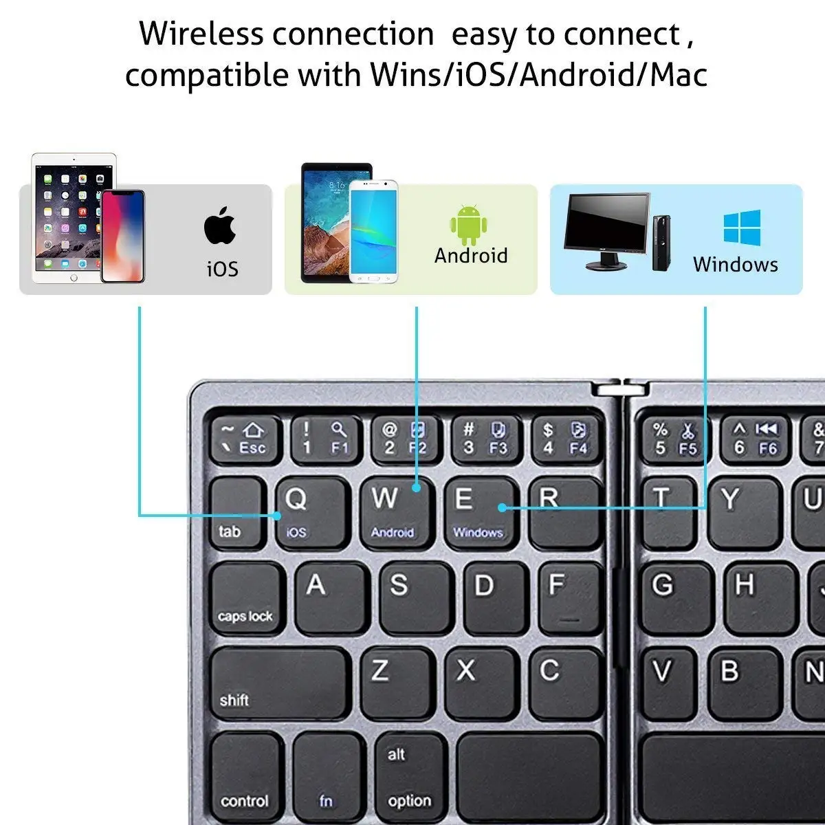 Ультратонкая Складная Беспроводная складная Bluetooth клавиатура с сенсорной