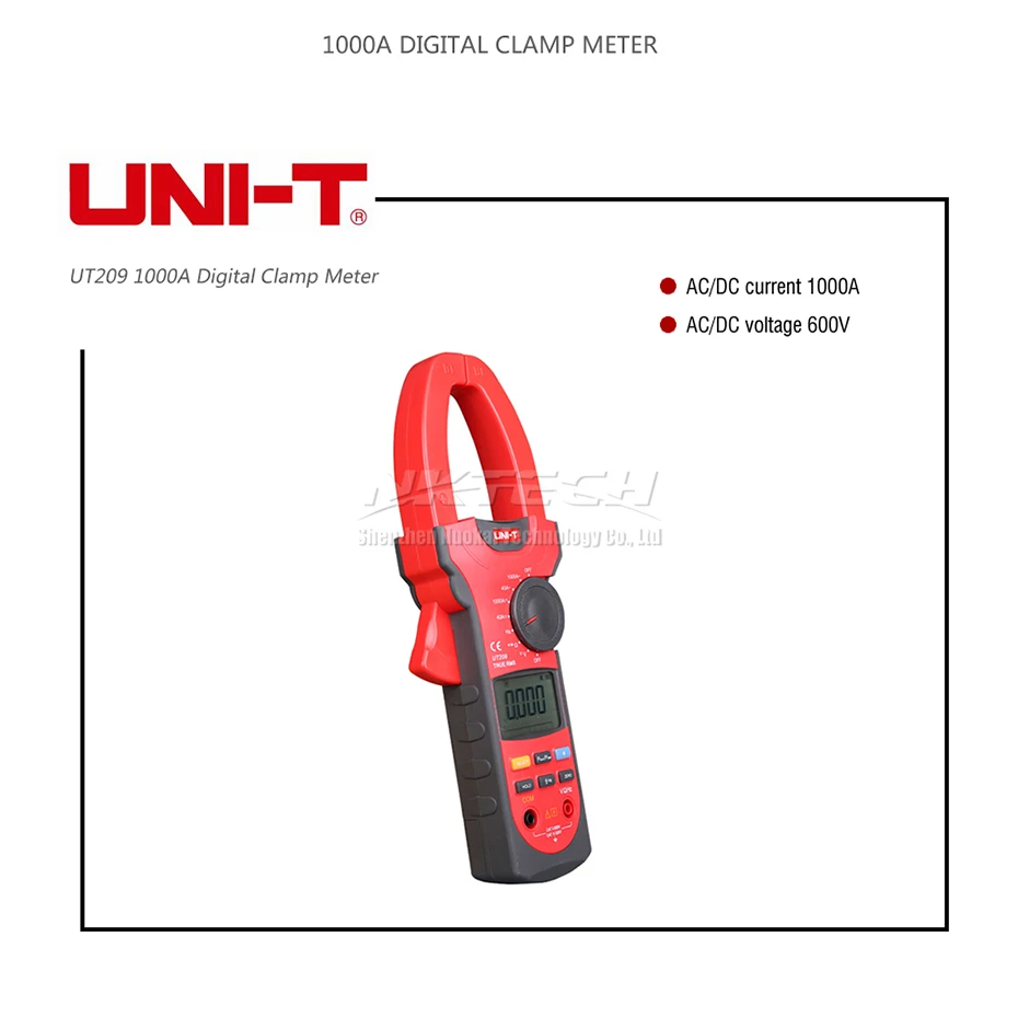 UNI-T Цифровые токоизмерительные клещи UT207 UT207A UT208 UT208A UT209 UT209A Авто Диапазон AC DC Вольт тока 1000V 1000A Амперметр частота Ом