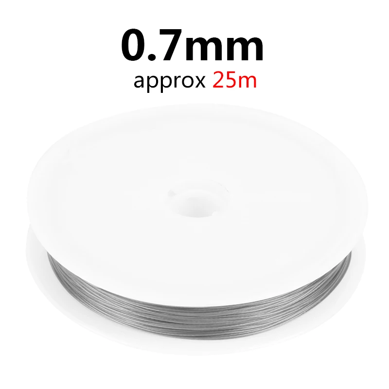 0.7mm Steel color Aiovlo Tone Бисероплетение проволока покрытая из нержавеющей стали Tiger Tail аксессуары для Diy ожерелье браслет серьги ювелирные изделия - Цвет: 0.7mm Steel color