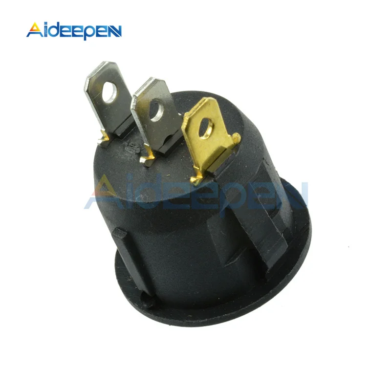 AC 250V 6A 125V 10A Mini 3 Pin Светодиодный светильник выключатель автомобиля Лодка Круглый Рокер ON/выкл кнопка переключения переключатель синего, желтого, красного, зеленого и черного цвета для девочек