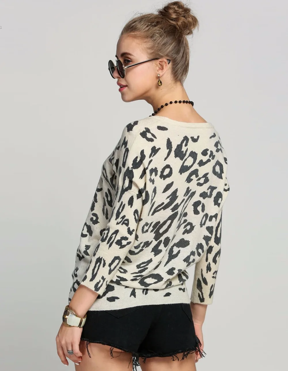 New Высокого Качества Женщины Свитера Мода Длинным Рукавом Печати О-Образным
