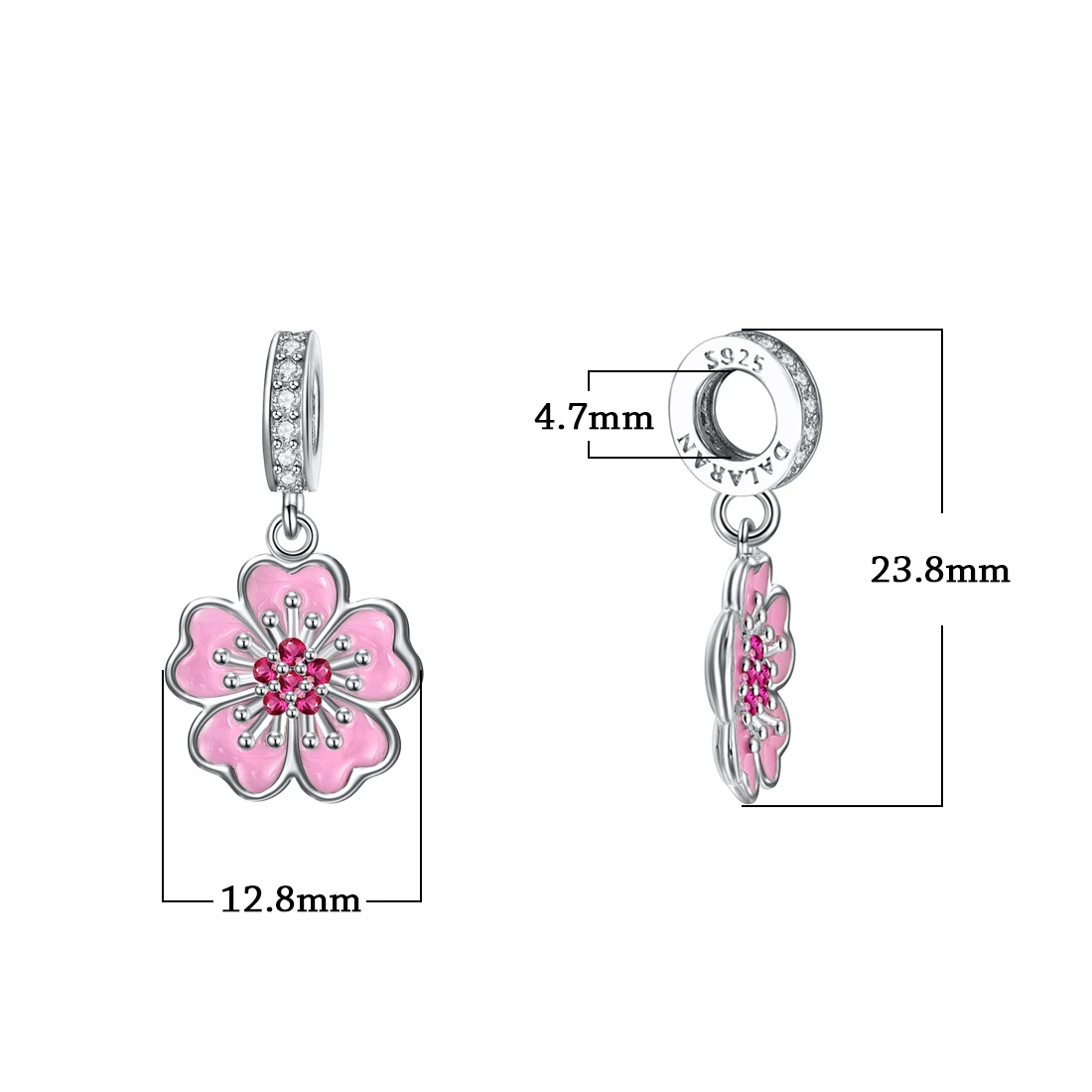 DALARAN DIY подвески серебряные бусины 925 пробы подходит для ожерелья браслет розовый