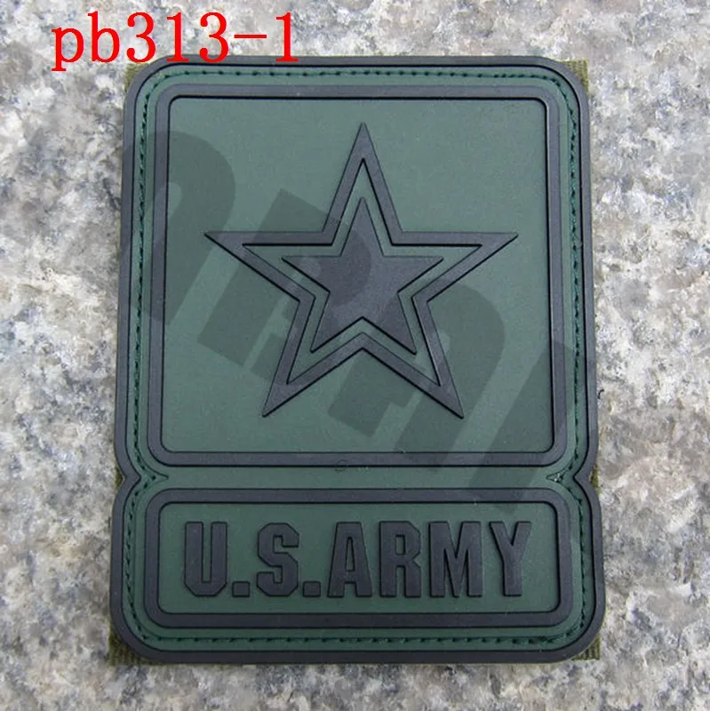 PB313 Green 3D ПВХ патч США армейский логотип военный тактический боевой Резиновый патч - Цвет: PB313 Green