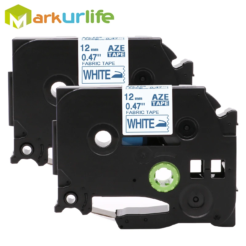 

2 Pcs Compatible for brother TZe-FA3 tz FA3 tze FA3 tz-FA3 tzeFA3 Printer Ribbon Fabric Blue on White IRON tapes label printers
