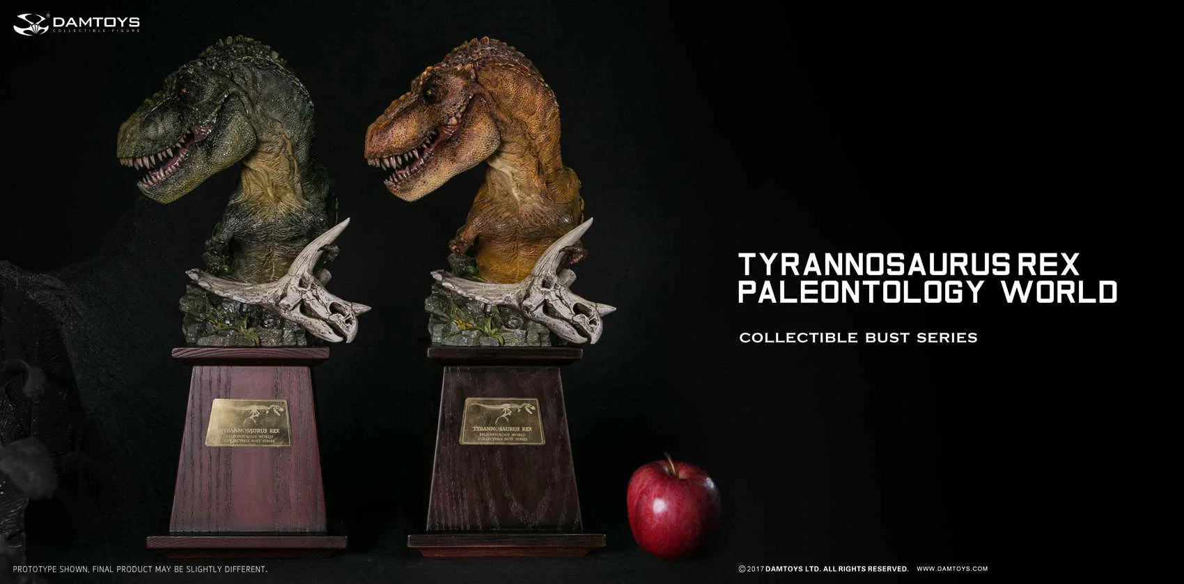 Коллекция статуй из мультфильма DAMTOYS MUS001A/MUS001B Tyrannosaurus T-Rex Bust PolyStone