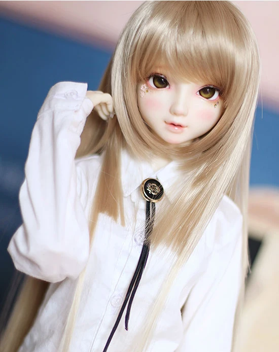 

D01-P424 детская игрушка ручной работы 1/3 1/4 аксессуары для куклы BJD/SD кукла парик золотые черные туфли на высоком каблуке Ветер Длинные вьющиеся...