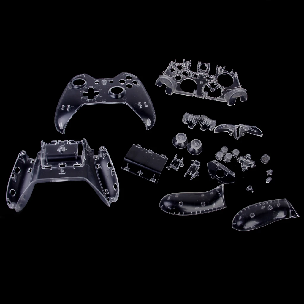 Полный корпус оболочки чехол Комплект запасные части для Xbox один контроллер-прозрачный