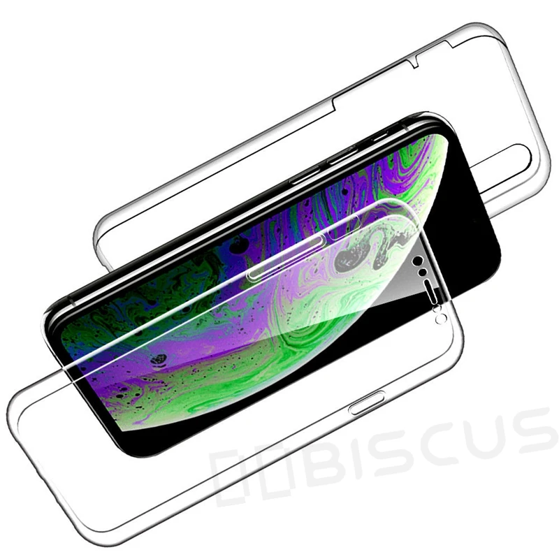 360 градусов чехол для iPhone 8 7 6 6S Plus телефон мягкий TPU XS Max XR X 11 Pro 5 SE 5S защитный на весь