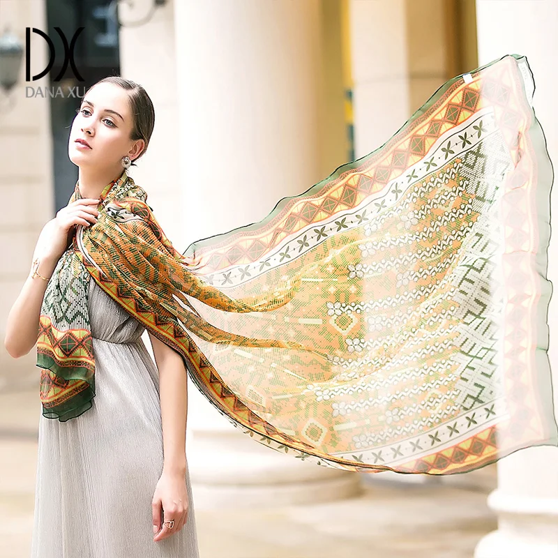 Модный тонкий шифоновый шелковый шарф аксессуары женские летние шарфы палантины