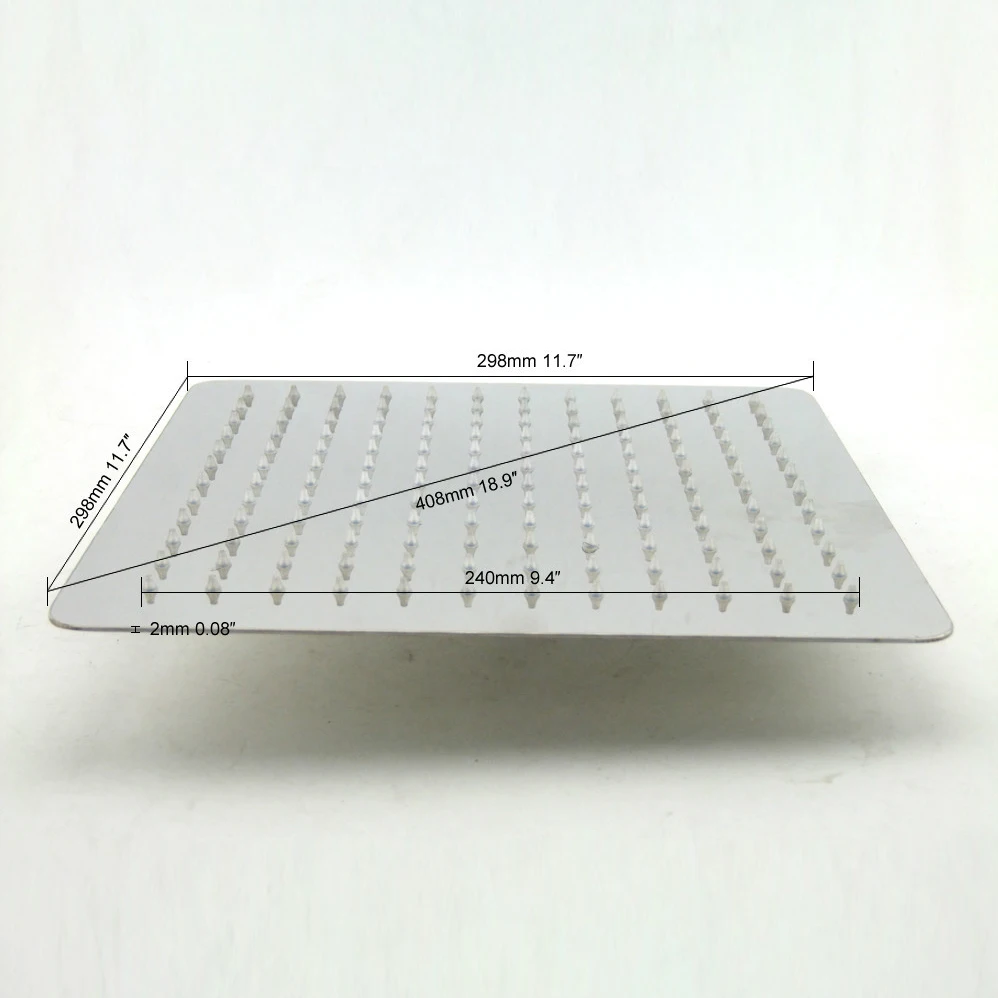 Ультратонкая квадратная насадка для душа 12 дюймов (12 дюймов) CP121200 | Обустройство