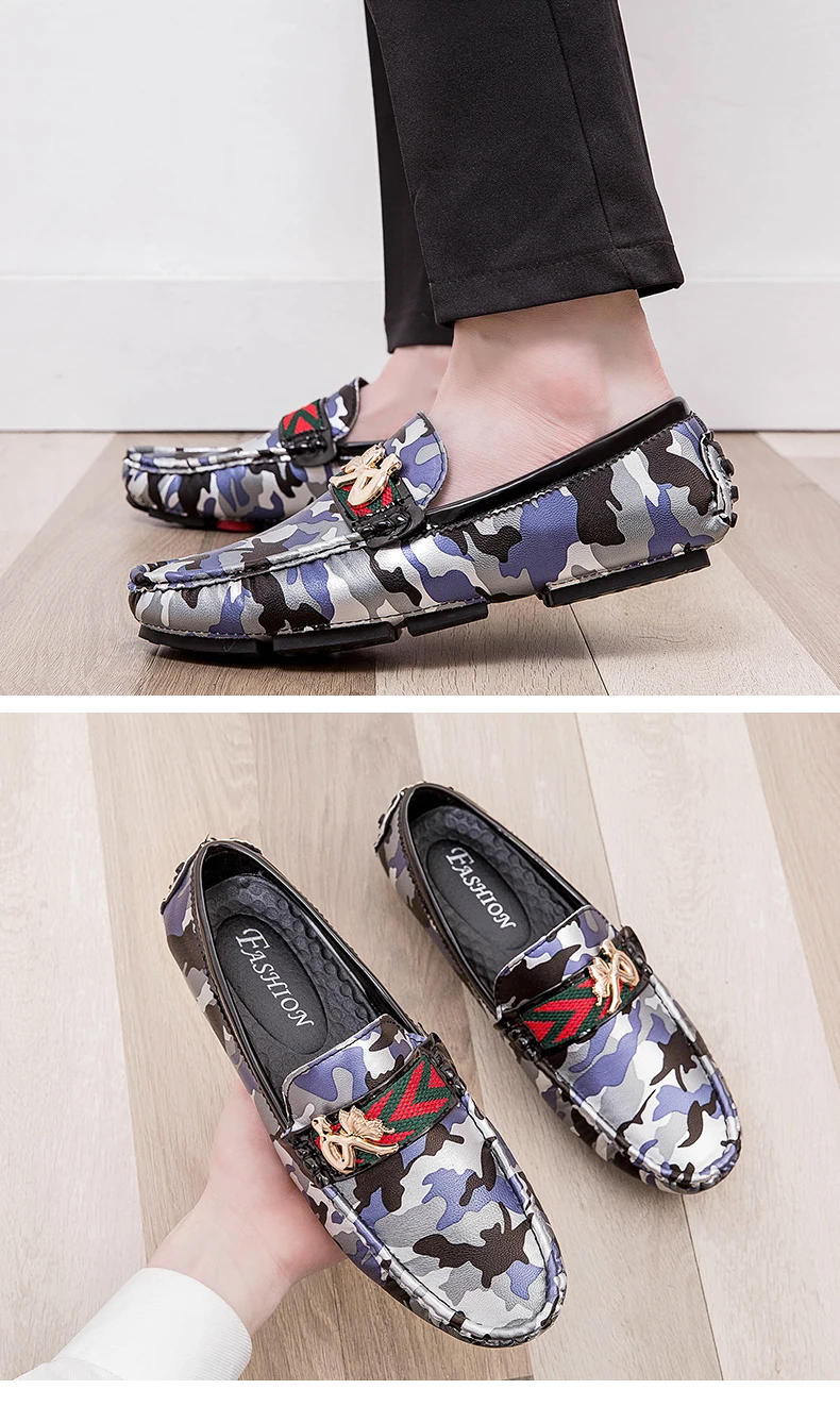 Shoes Men Loafers PU Leather Shoes Male Slip On Shoes Comfortable Lazy Sneakers Big Size 39-48# Driving Shoes Zapatillas Hombre