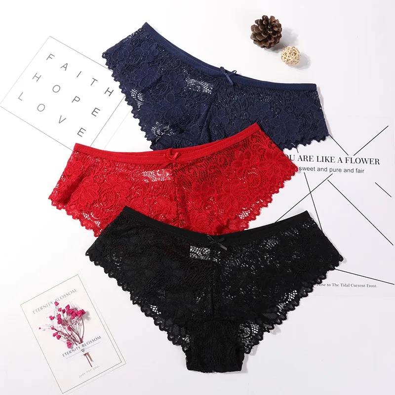 style 9 3 шт., трусы для женщин, нижнее белье, сексуальные кружевные дышащие женские трусики, прозрачные трусы, сексуальное нижнее белье для женщин, M-XXL - Цвет: style 9