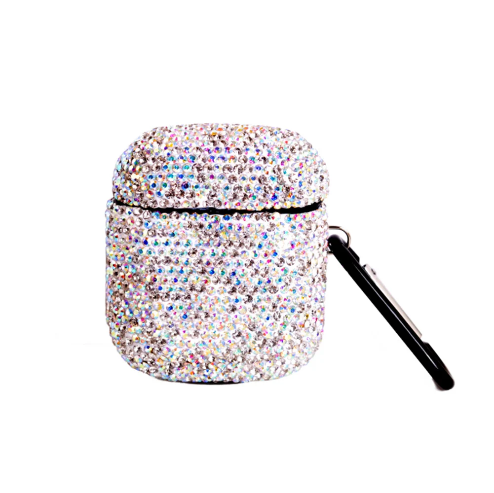 Роскошный блестящий чехол для наушников Apple AirPods 1/2 Bling Crystal, беспроводная bluetooth-гарнитура, зарядная коробка, чехол для Airpods Pack - Цвет: Silver