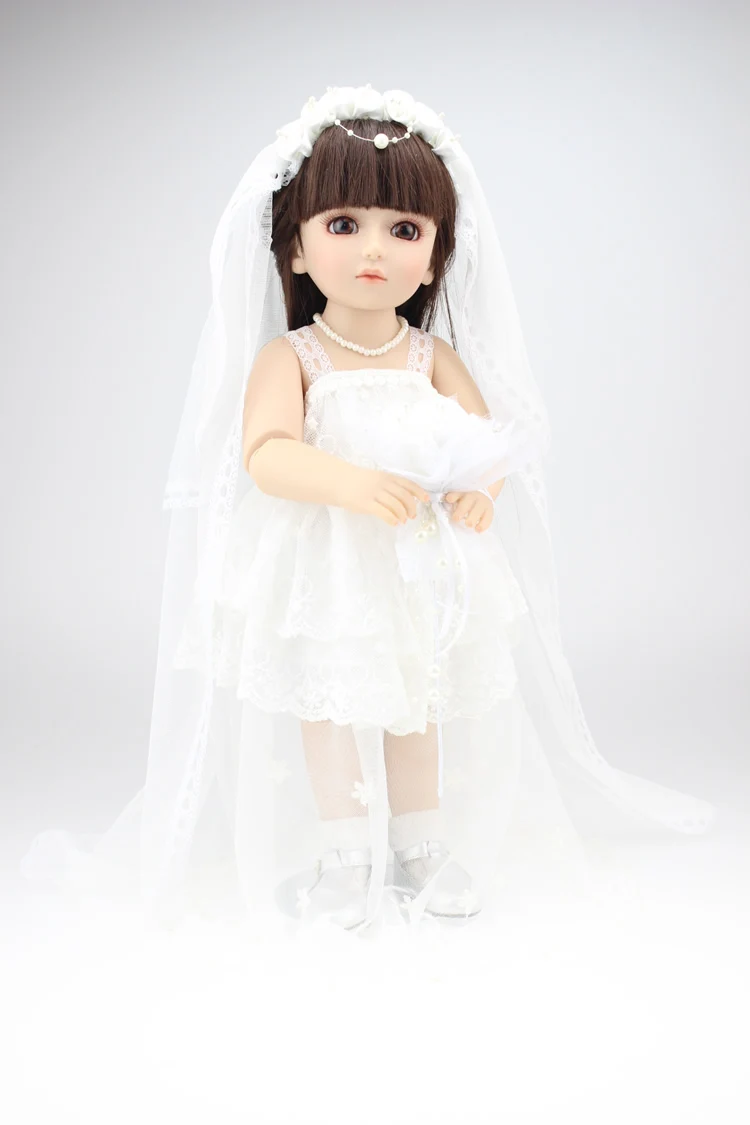 bride Модная 18 дюймов шарнирная Кукла SD/BJD Невеста и жених куклы игрушки 45 см bjd Дети Девушки тело для кукол подарки - Цвет: bride