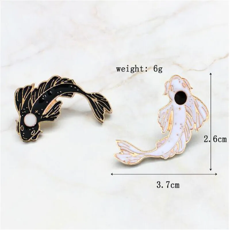 Новый мультфильм Золотая рыбка металлический значок диэмаль куртка джинсы