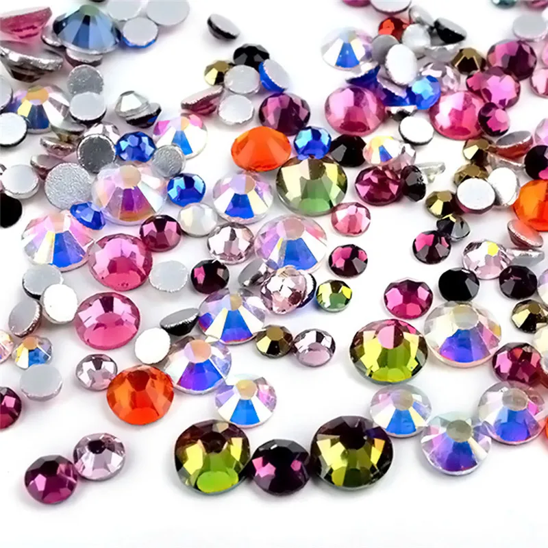 1 коробка красочные 3D DIY маникюрные насадки на колеса Кристальные блестящие