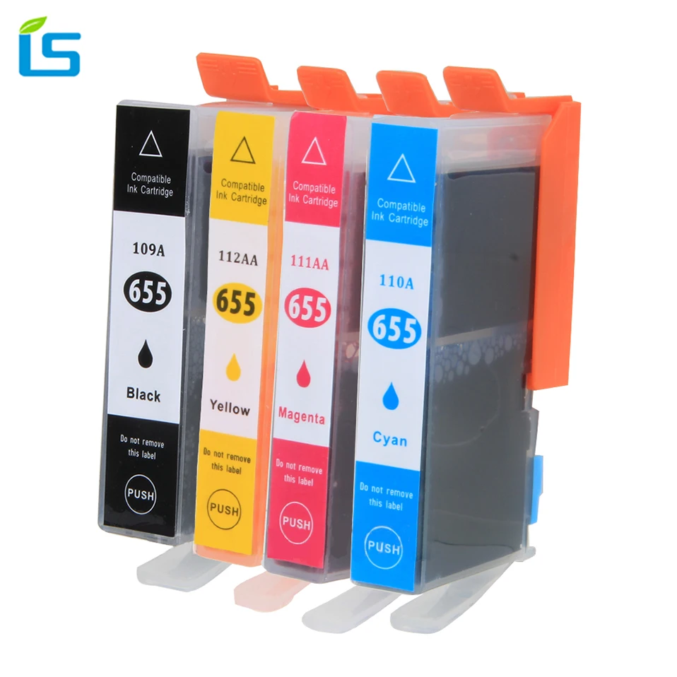 Замена чернильных картриджей совместимая с 655 4 шт./компл. для HP XL Deskjet 3525 5525 4615 4625