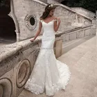 Свадебные платья русалки элегантное кружевное платье с аппликацией, v-образным вырезом, длиной до пола, с открытыми плечами, винтажное свадебное платье Vestido de Noiva Longo