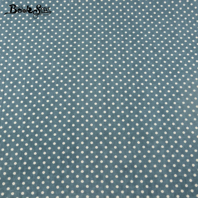 Booksew Blue Color Cotton Linen Fabric Dots Design Home Textile Sewing Material Tissu For Bag Table Cloth Curtain Decoration CM|fabric dots|design
